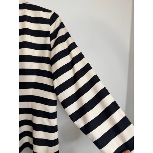 Vintage Tootsies Silk Blazer – Size 6 Black & White Striped Statement Jacket – - Picture 7 of 16